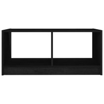 Cason Solid Pinewood Coffee Table With Shelf In Black