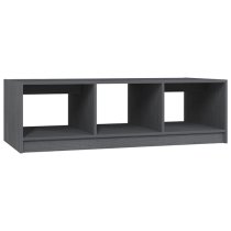 Cason Solid Pinewood Coffee Table With 2 Shelves In Grey