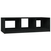 Cason Solid Pinewood Coffee Table With 2 Shelves In Black