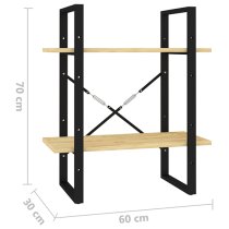 Aharon 2-Tier Solid Pinewood Bookshelf In Natural