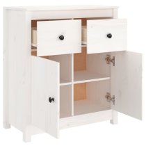 Giles Pine Wood Sideboard With 2 Doors 2 Drawers In White