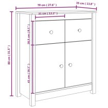 Giles Pine Wood Sideboard With 2 Doors 2 Drawers In White