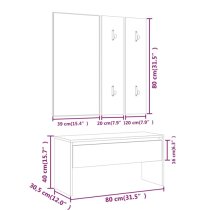 Elroy Wooden Hallway Furniture Set In Grey Sonoma Oak