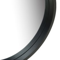 Ailie Medium Retro Wall Mirror With Faux Leather Strap In Black