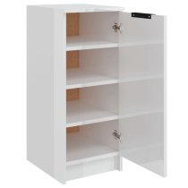 Betsi High Gloss Shoe Storage Cabinet With 1 Door In White