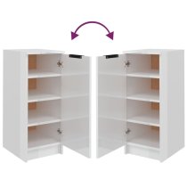 Betsi High Gloss Shoe Storage Cabinet With 1 Door In White