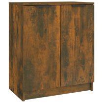 Betsi Wooden Shoe Storage Cabinet With 2 Doors In Smoked Oak