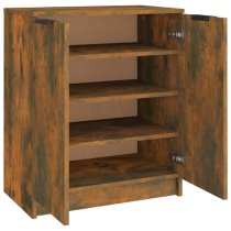 Betsi Wooden Shoe Storage Cabinet With 2 Doors In Smoked Oak