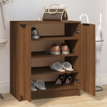 Betsi Wooden Shoe Storage Cabinet With 2 Doors In Brown Oak