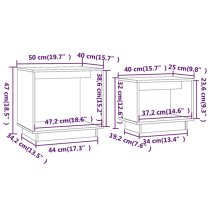 Devery Pine Wood Nest Of 2 Coffee Tables In Grey