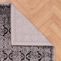 Arabella Opaque 80x150cm Damask Pattern Rug In Black