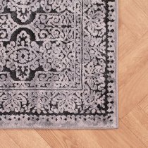 Arabella Opaque 120x170cm Damask Pattern Rug In Black