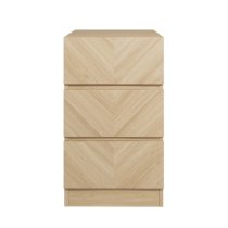 Cianna Wooden Bedside Cabinet With 3 Drawers In Euro Oak