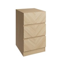 Cianna Wooden Bedside Cabinet With 3 Drawers In Euro Oak