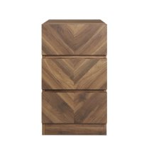 Cianna Wooden Bedside Cabinet With 3 Drawers In Royal Walnut