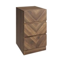 Cianna Wooden Bedside Cabinet With 3 Drawers In Royal Walnut