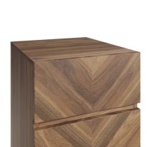 Cianna Wooden Bedside Cabinet With 3 Drawers In Royal Walnut