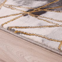 Bianco 185TA 120x170cm Luxury Rug In Dark Grey And Gold