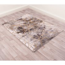 Bianco 185TA 120x170cm Luxury Rug In Dark Grey And Gold