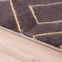 Bianco 196QA 80x150cm Luxury Rug In Dark Grey And Gold