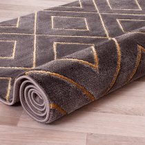 Bianco 196QA 160x225cm Luxury Rug In Dark Grey And Gold