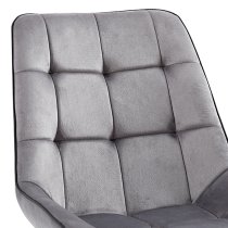 Pekato Fabric Dining Chair In Grey With Black Legs