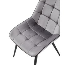 Pekato Fabric Dining Chair In Grey With Black Legs