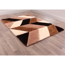 Blazon Polyester 60x110cm 3D Carved Rug In Natural