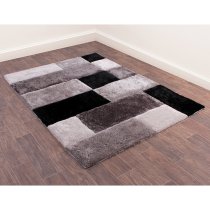 Blocks Polyester 60x110cm 3D Carved Rug In Grey