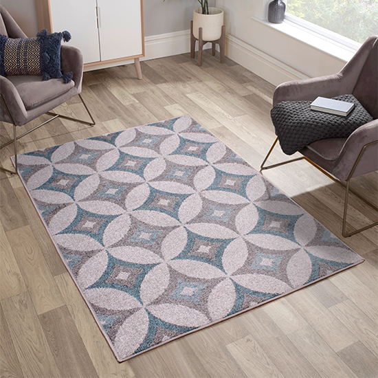 Spirit 160x230cm Star Design Rug In Teal