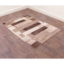 Spirit 80x150cm Mosaic Design Rug In Brown And Beige