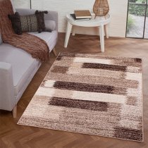 Spirit 66x230cm Mosaic Design Rug In Brown And Beige