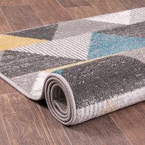 Spirit 80x150cm Triangle Design Rug In Ochre And Teal