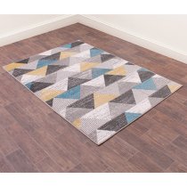 Spirit 80x150cm Triangle Design Rug In Ochre And Teal