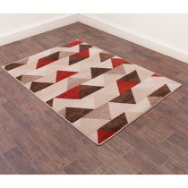 Spirit 80x150cm Triangle Design Rug In Ochre And Terra