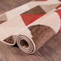 Spirit 66x230cm Triangle Design Rug In Ochre And Terra