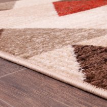 Spirit 66x230cm Triangle Design Rug In Ochre And Terra