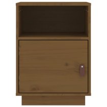 Fruma Pine Wood Bedside Cabinet With 1 Door In Honey Brown