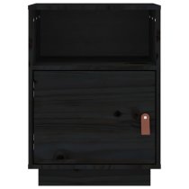 Fruma Pine Wood Bedside Cabinet With 1 Door In Black