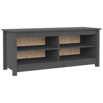 Ginny Pine Wood Shoe Storage Bench In Grey