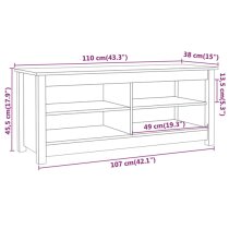 Ginny Pine Wood Shoe Storage Bench In Grey