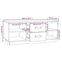 Aivar Pine Wood Coffee Table With 2 Drawers In White