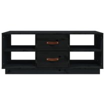 Aivar Pine Wood Coffee Table With 2 Drawers In Black