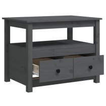 Aitla Pine Wood Coffee Table With 2 Drawers In Grey