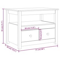 Aitla Pine Wood Coffee Table With 2 Drawers In Grey