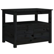 Aitla Pine Wood Coffee Table With 2 Drawers In Black