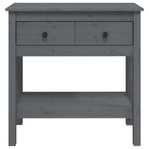 Belva Pine Wood Console Table With 2 Drawers In Grey