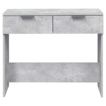 Phila Wooden Console Table With 2 Drawers In Concrete Effect