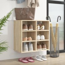 Fleta Shoe Storage Bench With 6 Shelves In Sonoma Oak