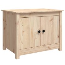 Janie Pine Wood Coffee Table With 2 Doors In Natural